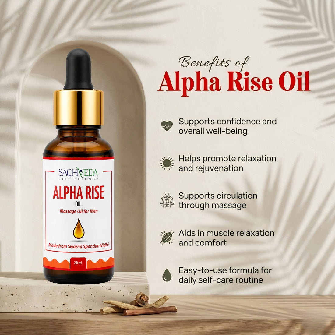 Alpha rise Oil | Ayurvedic Massage Oil for Men’s Confidence & Vitality | Buy1Get1 Free