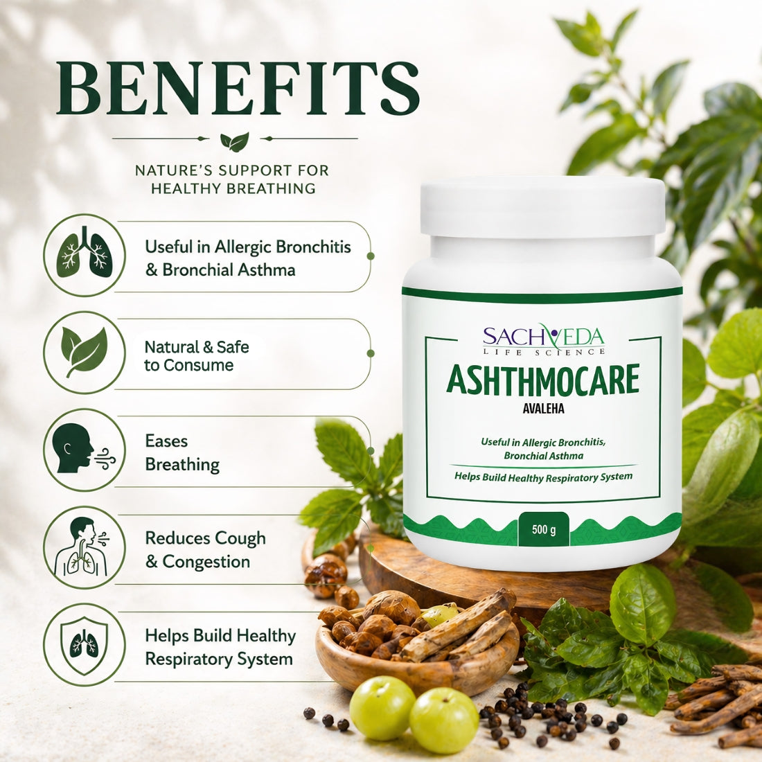 Sachveda Asthmocare Avaleha – Ayurvedic Respiratory Support | Buy1Get1 Free