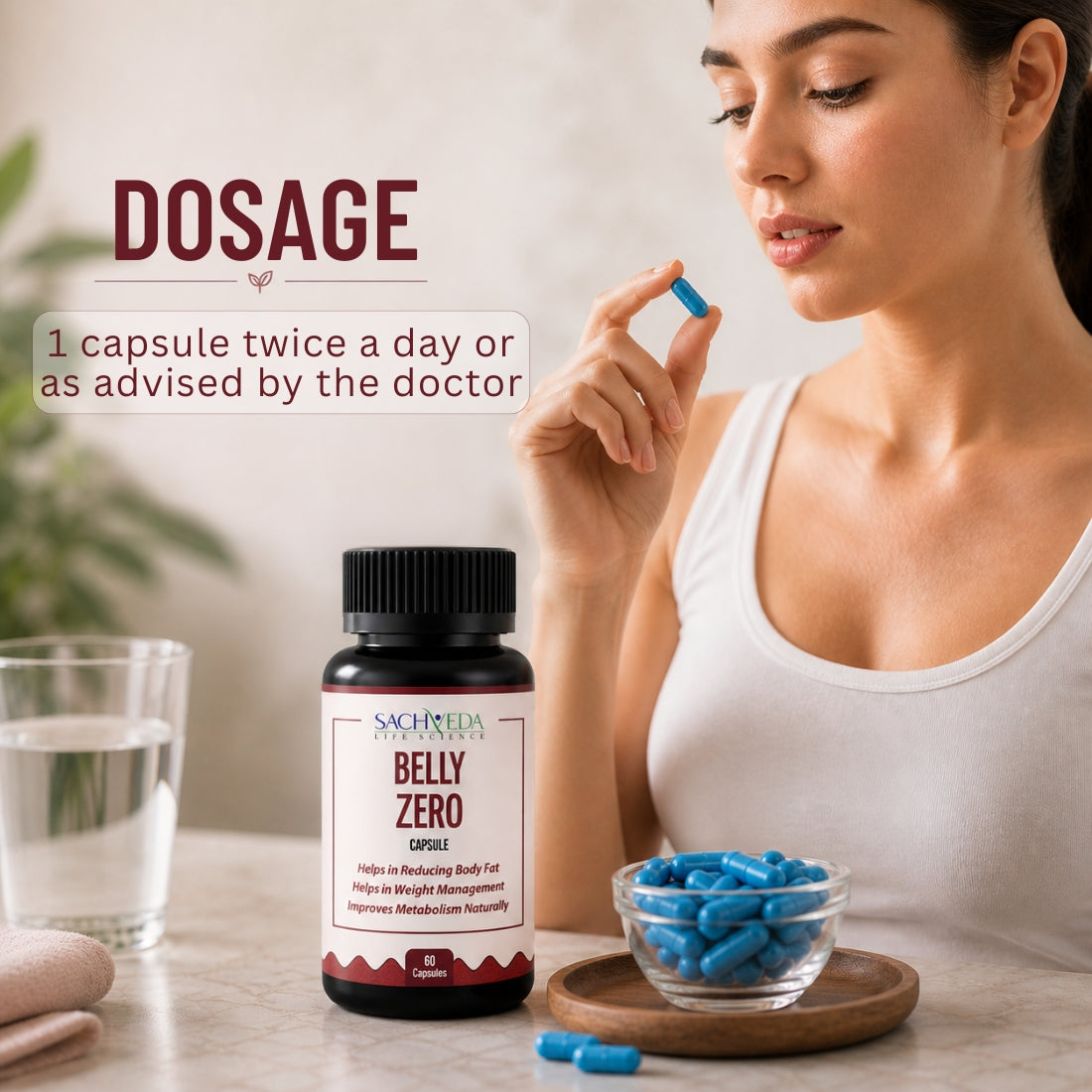 Sachveda Belly Zero Capsules | Ayurvedic Weight Management & Metabolism Support | Buy1Get1 Free