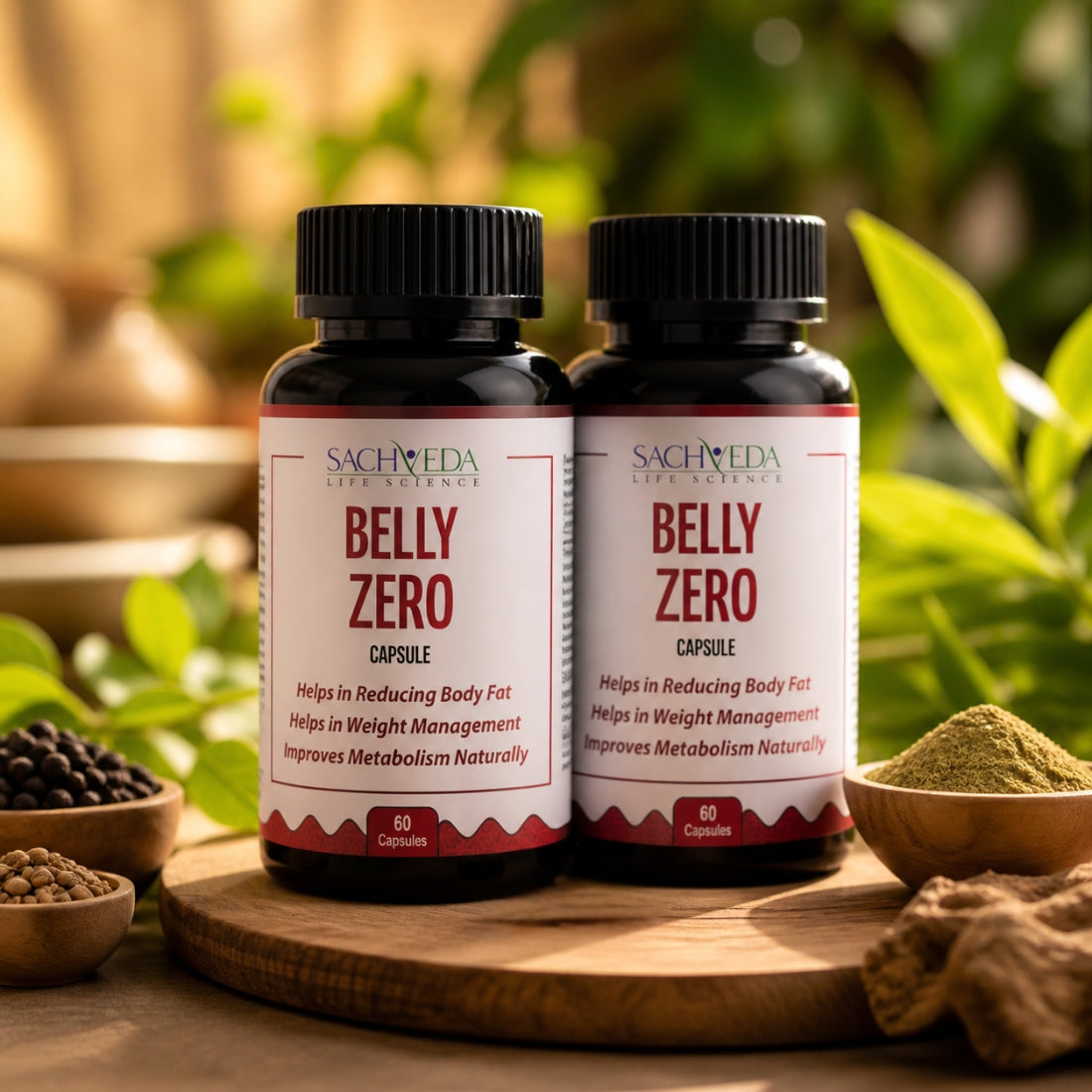 Sachveda Belly Zero Capsules | Ayurvedic Weight Management & Metabolism Support | Buy1Get1 Free