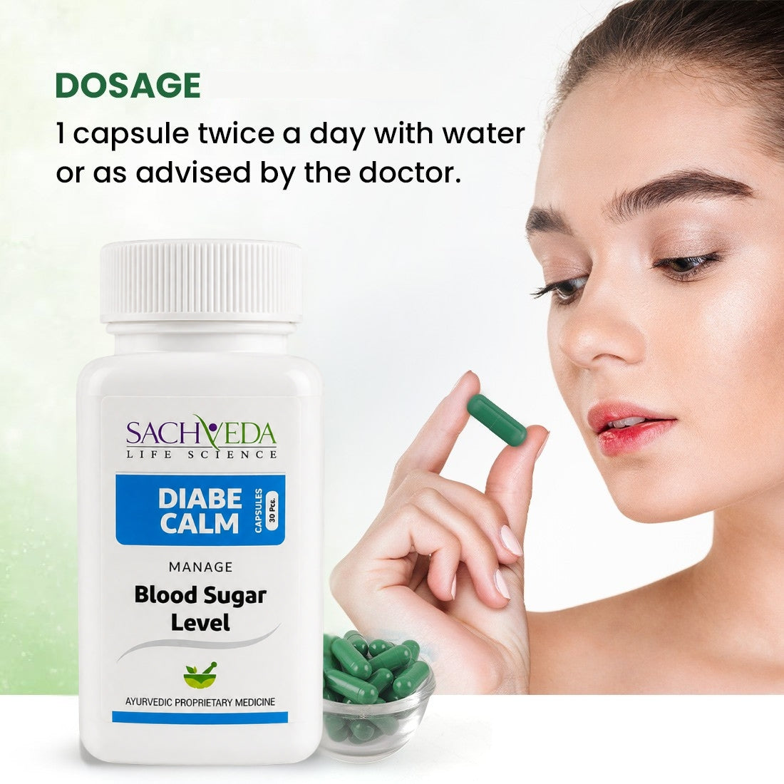 Sachveda Diabe Calm Capsules – Ayurvedic Support for Type 2 Diabetes | Buy1Get1 Free