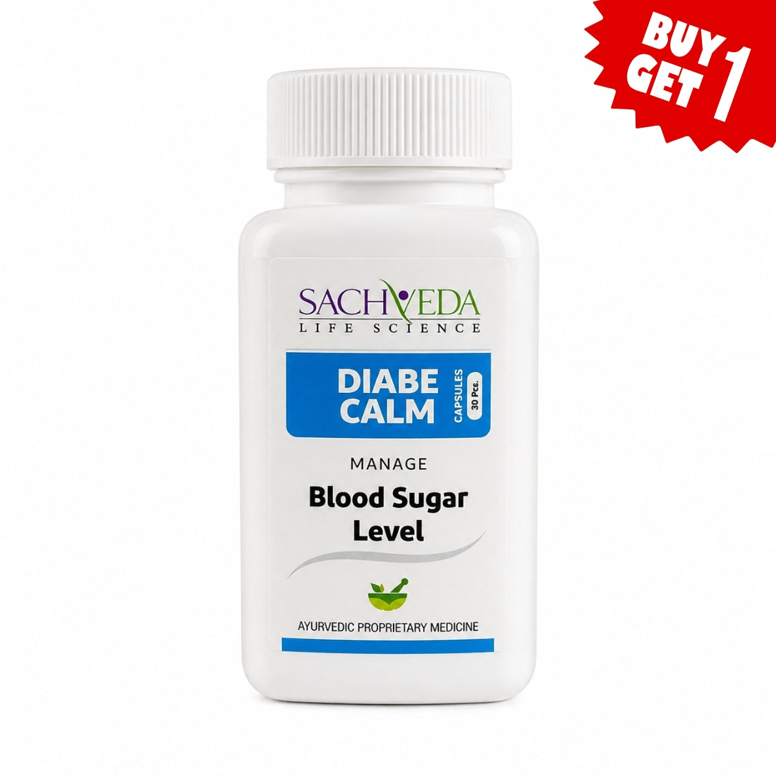 Sachveda Diabe Calm Capsules – Ayurvedic Support for Type 2 Diabetes | Buy1Get1 Free