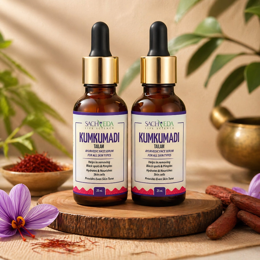 Sachveda Kumkumadi Tailam – Ayurvedic Face Serum | Buy1Get1 Free