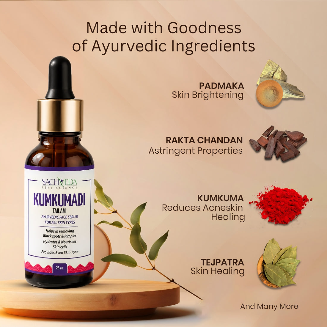 Sachveda Kumkumadi Tailam – Ayurvedic Face Serum | Buy1Get1 Free