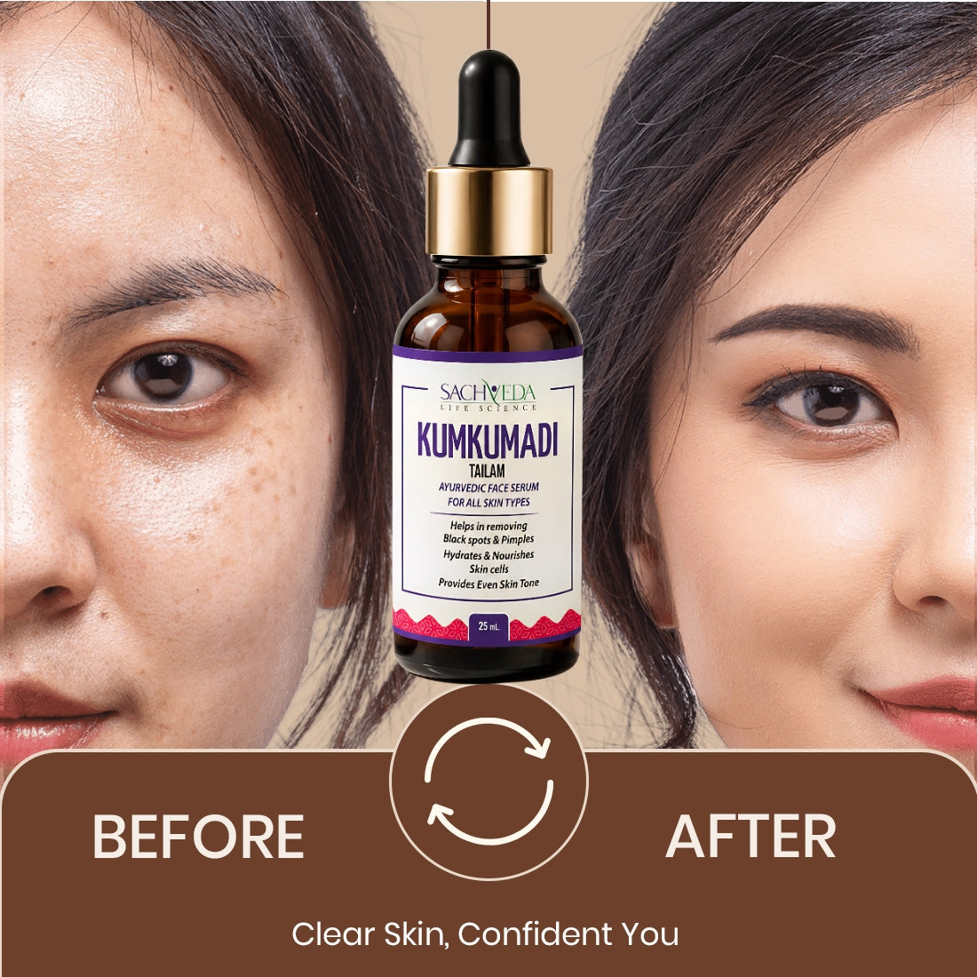 Sachveda Kumkumadi Tailam – Ayurvedic Face Serum | Buy1Get1 Free