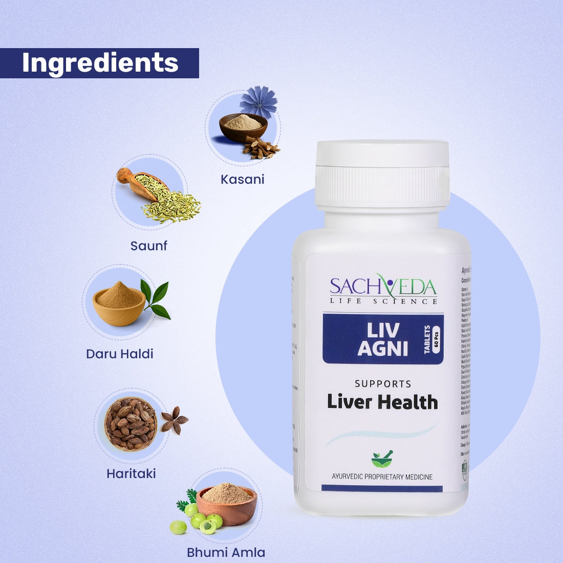 Sachveda’s LIV AGNI Tablets – Advanced Liver Health Support | Buy1Get1 Free