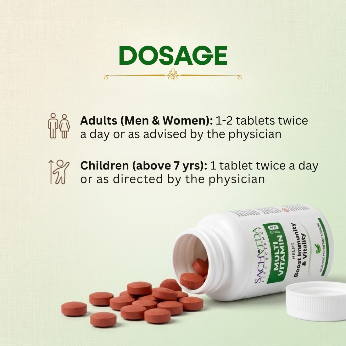 Sachveda Multivitamin Tablets | Daily Nutrition for Every Age | Buy1Get1 Free