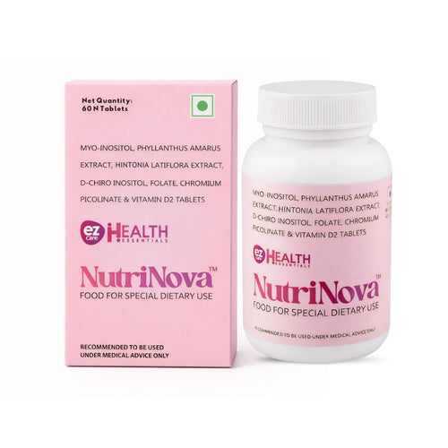 🎁 NUTRINOVA – PCOS Support & Hormonal Balance Supplement with Myo-Inositol, Phyllanthus Amarus Extract, Hintonia Latiflora extract, D-Chiro Inositol, Folate, Chromium Picolinate &Vitamin D2 tablets. (Net Quantity- 60 N Tablets) (100% off)