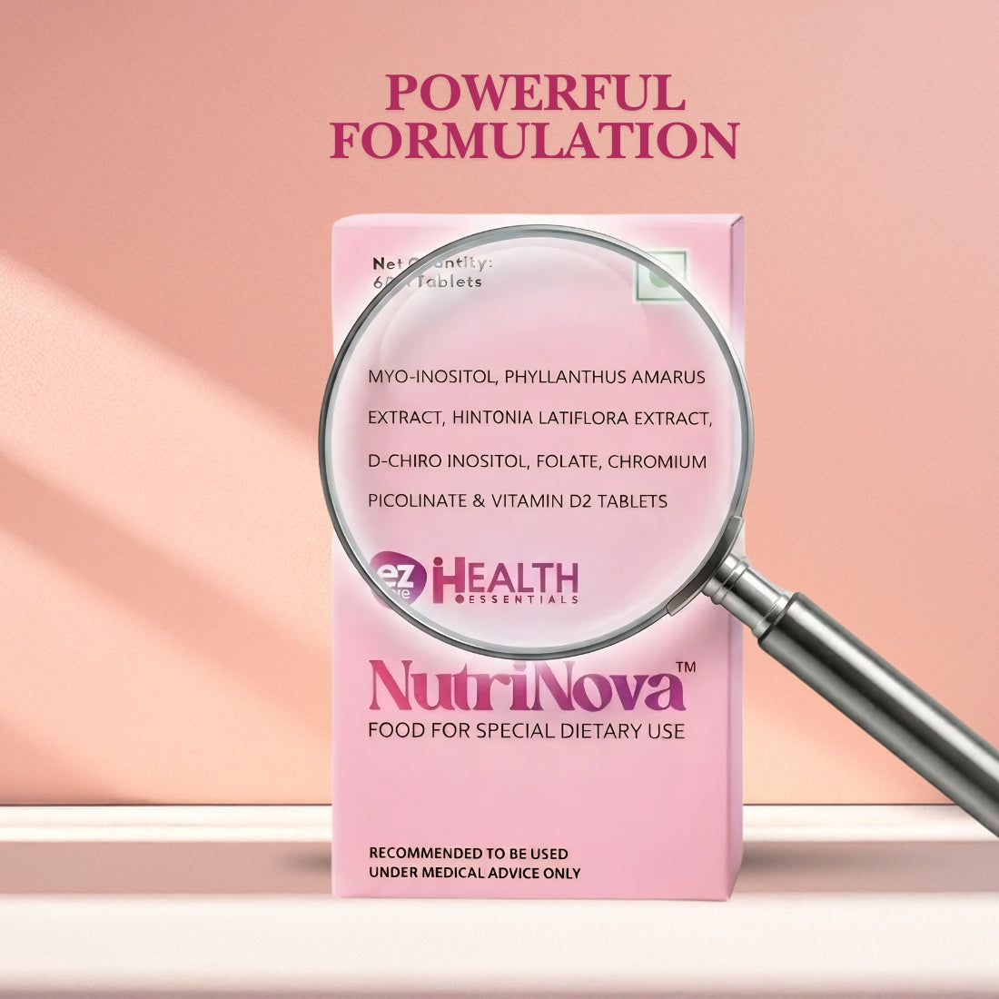 NUTRINOVA – PCOS Support & Hormonal Balance Supplement with Myo-Inositol, Phyllanthus Amarus Extract, Hintonia Latiflora extract, D-Chiro Inositol, Folate, Chromium Picolinate &Vitamin D2 tablets | Buy1Get1 Free