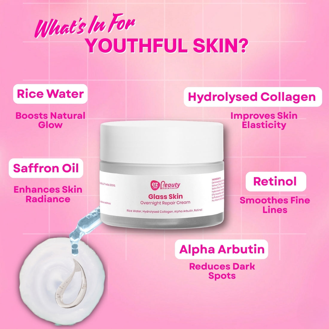Ezcare Glass Skin Overnight Repair Cream | Buy1Get1 Free
