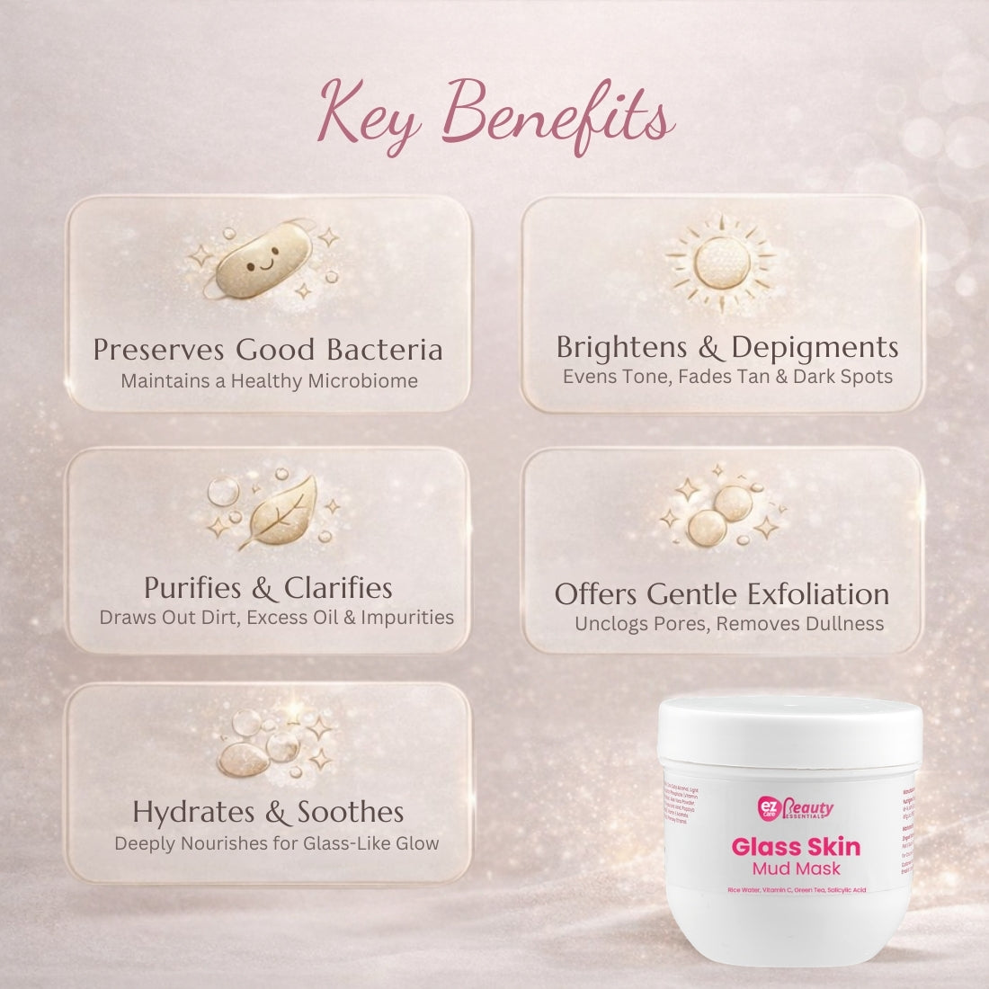 Ezcare Glass Skin Mud Mask | Buy1Get1 Free