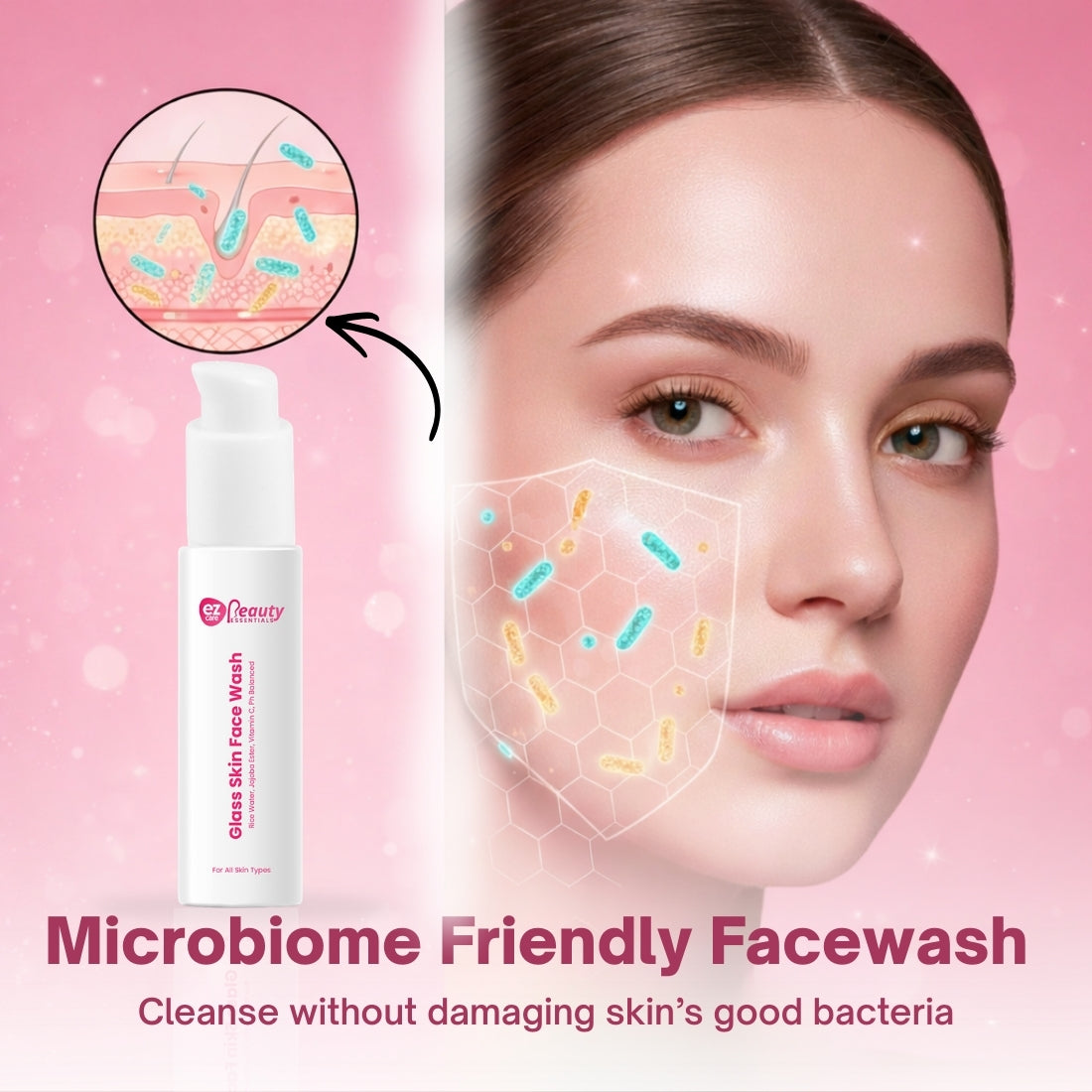 Microbiome Friendly Glass Skin Face wash - Unisex | Buy1Get1 Free
