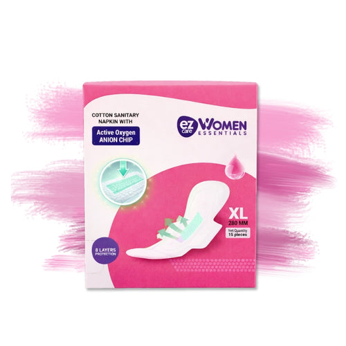 Ezcare Women Essential Sanitary Napkins with Active Oxygen Anion Chip - XXL (340mm)