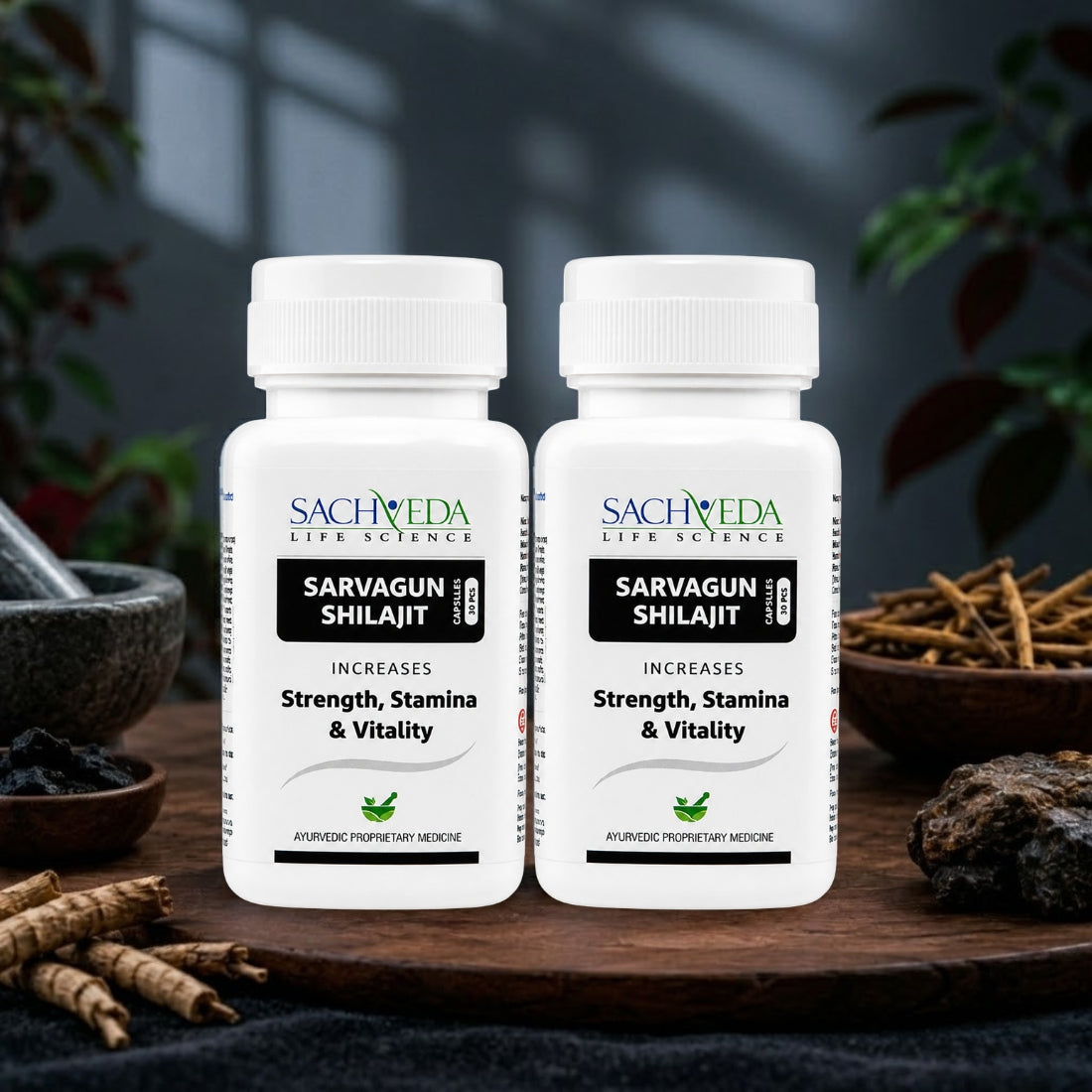 Sarvagun Shilajit Capsules | Ayurvedic Strength, Stamina & Vitality Support | Buy1Get1 Free