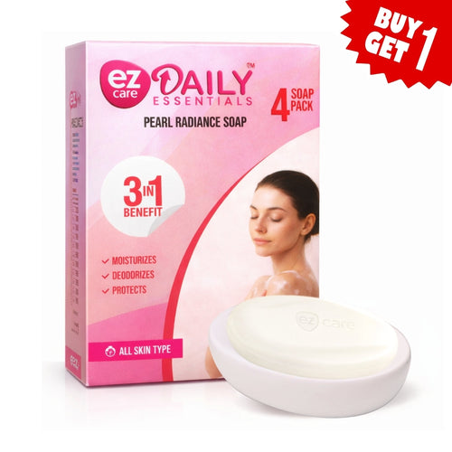 🎁 Pearl Radiance Triple‑Action Soap – Pack of 4 | Moisturising + Deodorising + 99.99% Germ Protection | Plant‑Derived Cleansers | Paraben‑Free | Buy1Get1 Free (100% off)
