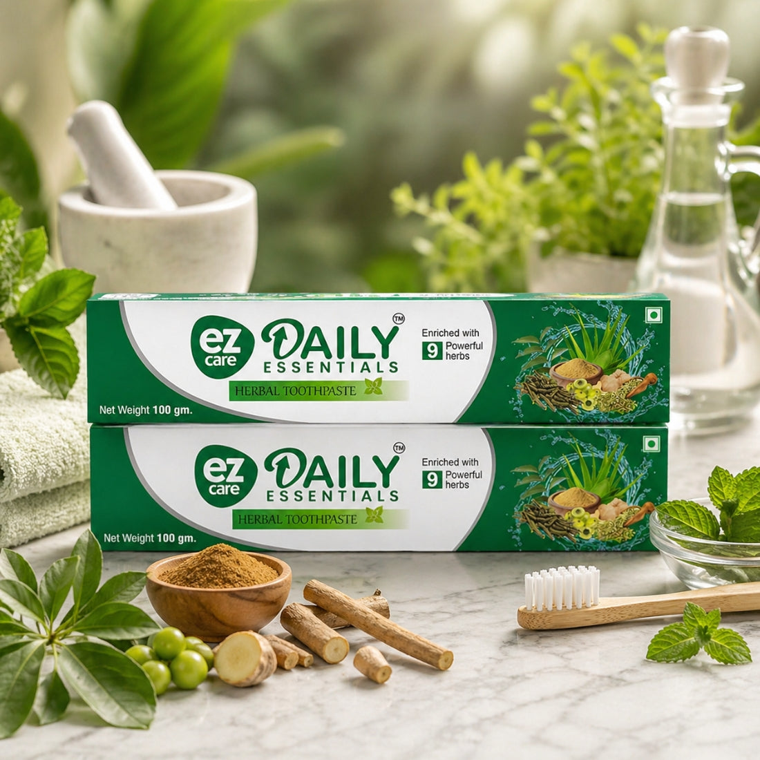 Ezcare Daily Essential Herbal Toothpaste – Natural Oral Care for a Healthy Smile | Buy1Get1 Free