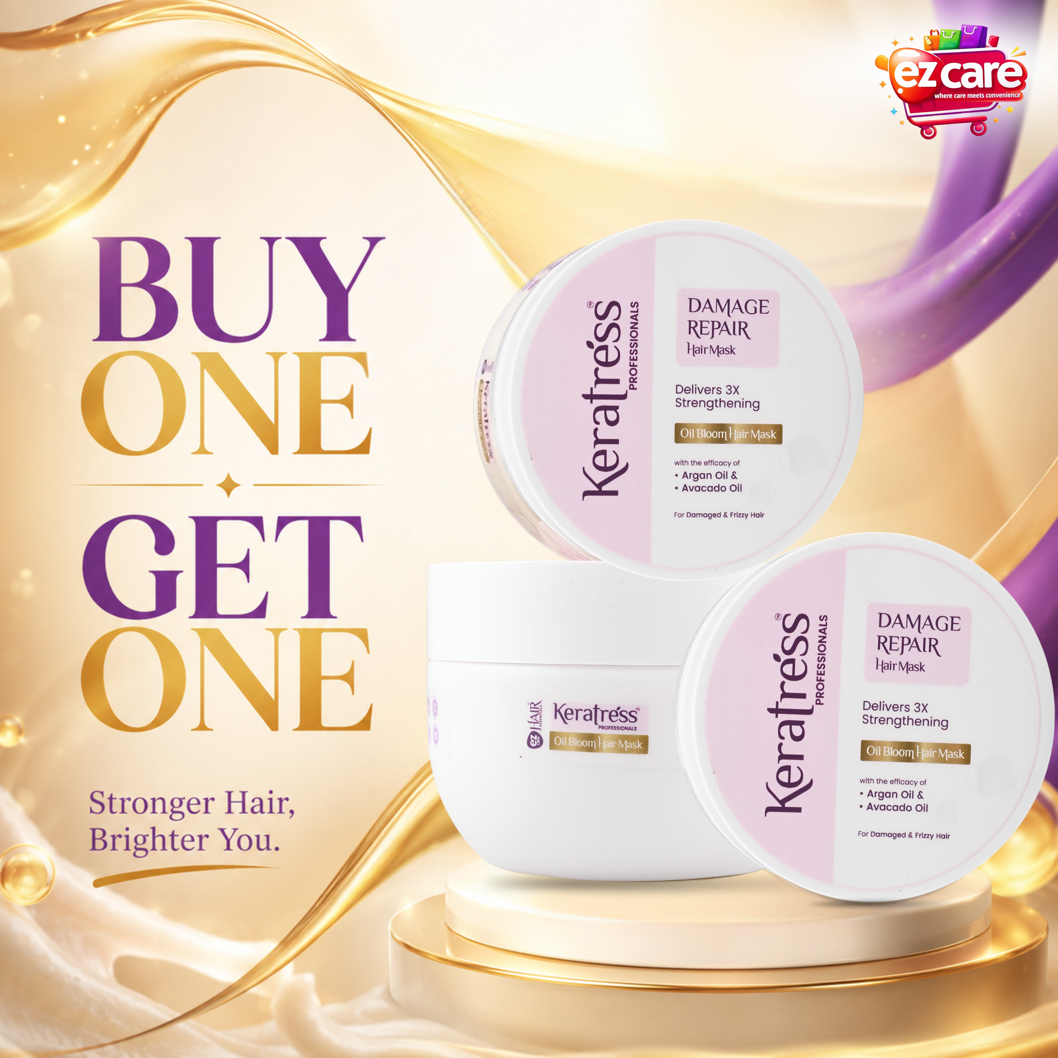 Ezcare Keratress Damage Repair Hair Mask | Buy1Get1 Free