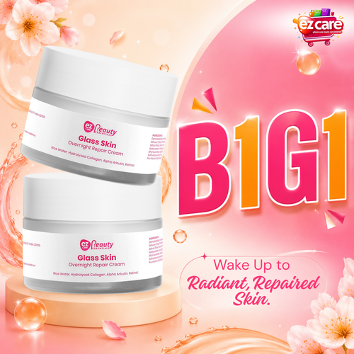 Ezcare Glass Skin Overnight Repair Cream | Buy1Get1 Free